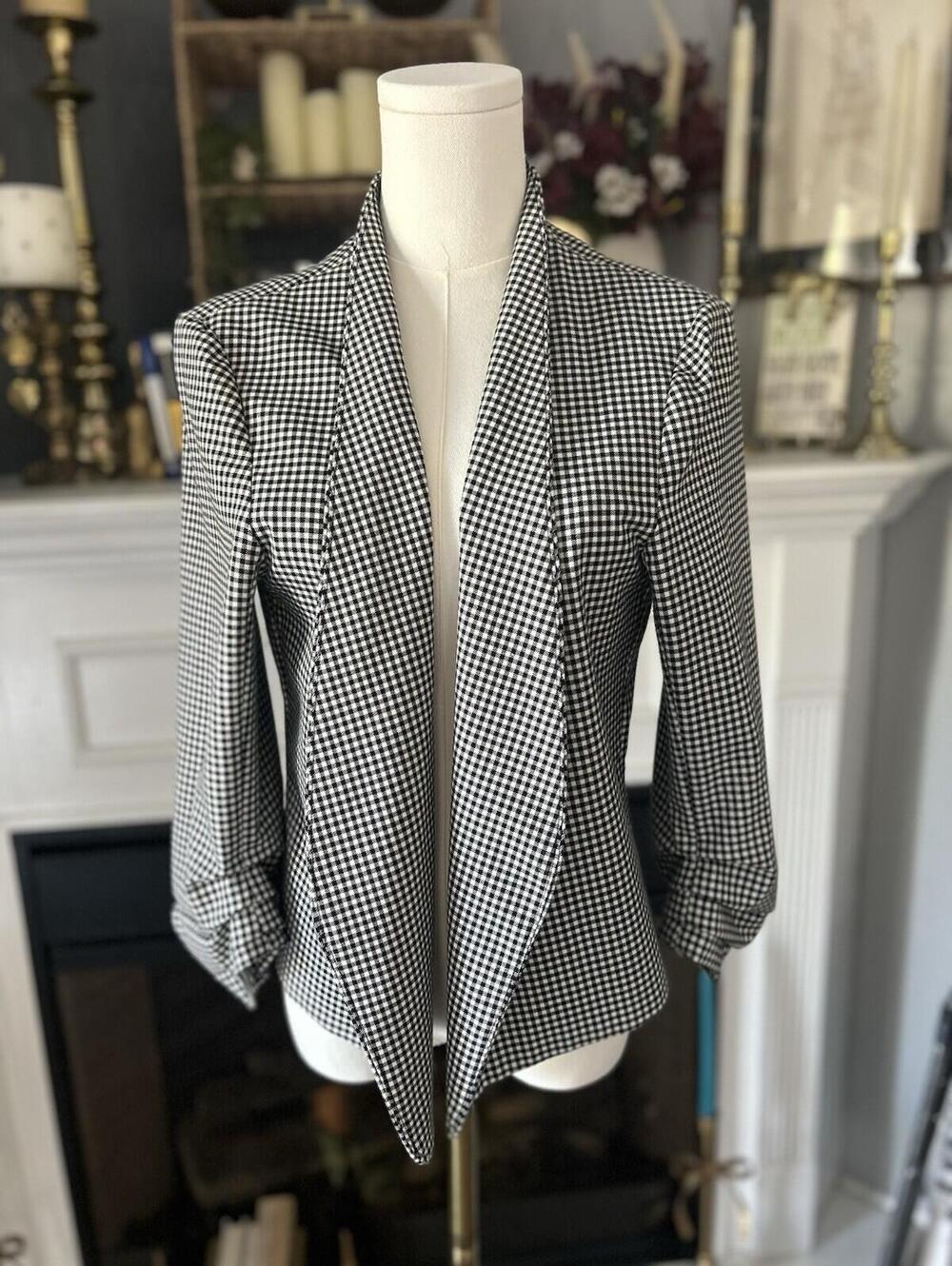 Rachel Zoe Blazer Women’s Black And White Patterned Blazer Size Medium